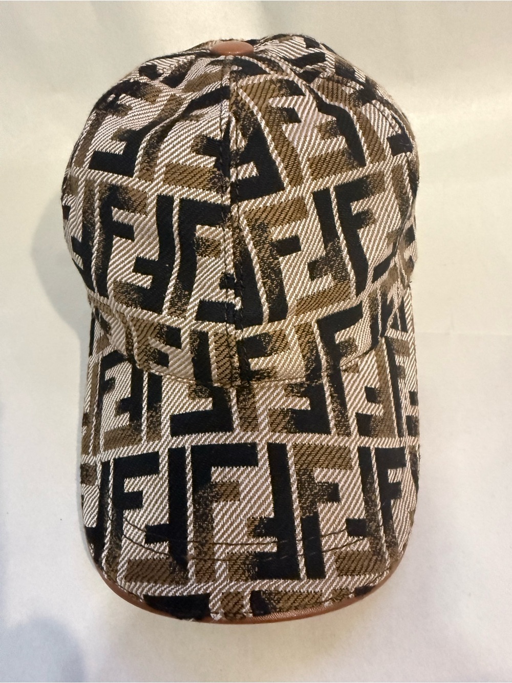 Fendi Vintage Brown & Black FF Logo Baseball Cap Unisex EUR Size M